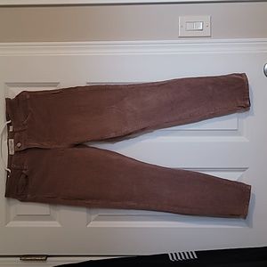 Corduroy ankle pants in mauve 6/28